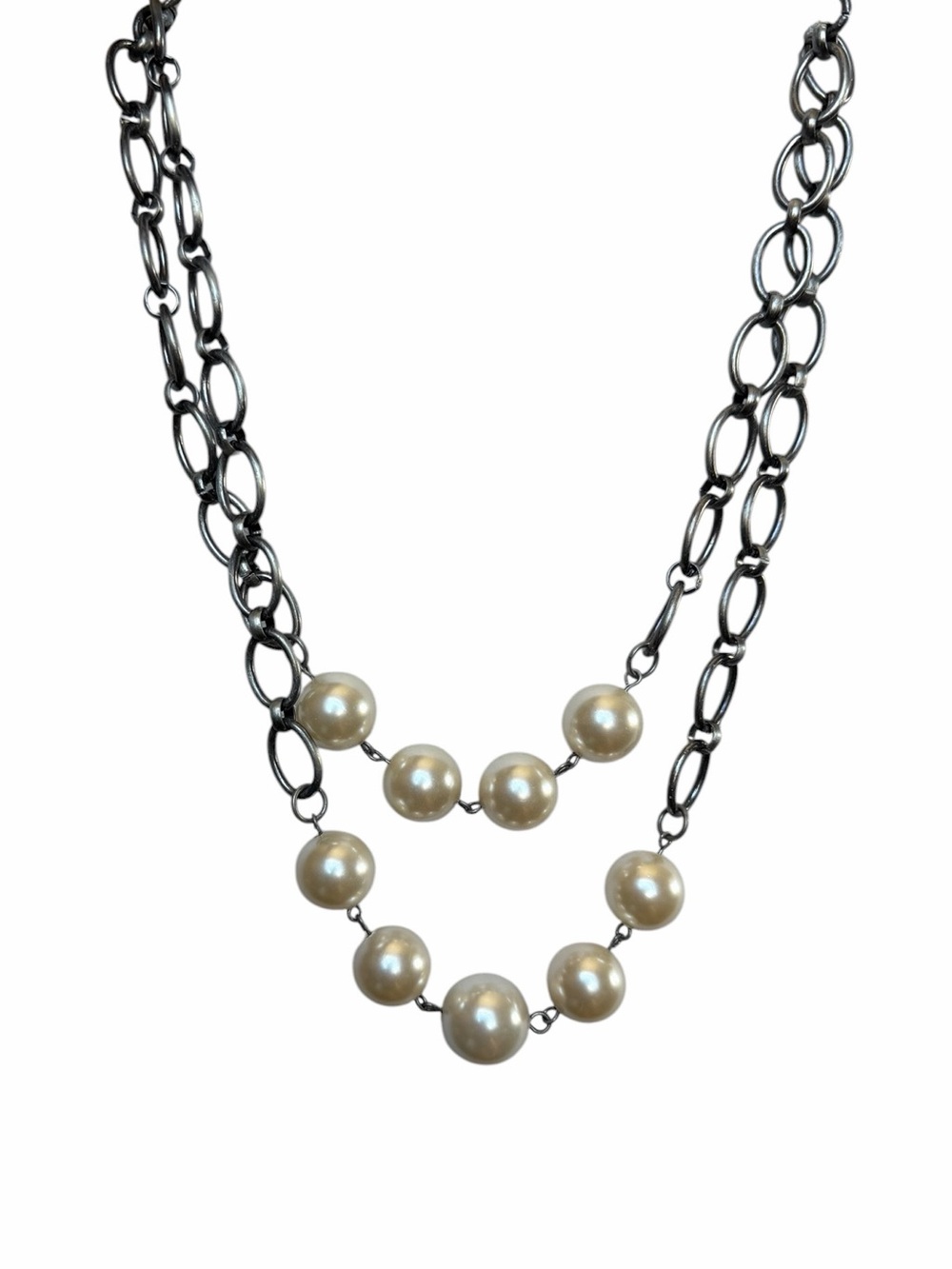 Vintage Style Multi-strand Layered Chunky Large Faux Pearl Necklace - Picture 2 of 6